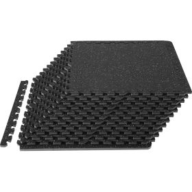 VEVOR EVA Interlocking Foam Floor Mats, 0.56 in Thickened 12 Pcs Puzzle Rubber Tiles, 24 x 24 in Exercise Floor Mat for Workout & Fitness